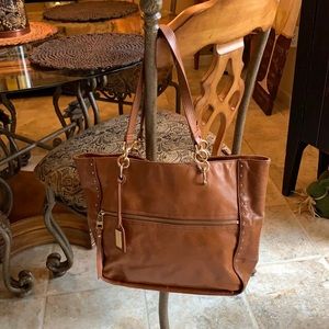 Leather handbag by Badgley Mischka